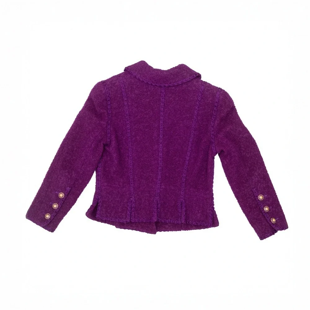 RARE Vintage Chanel Boutique Purple‎ Bouclé Wool Jacket – FW 1993 Circa